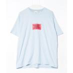 「BURBERRY」 半袖Tシャツ M ブルー メンズ