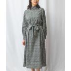 ワンピース 「NARACAMICIE」ライン幾何柄リボンワンピース
