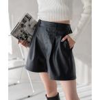 パンツ WEGO/ヴィンテージライクPUショートパンツ レディース