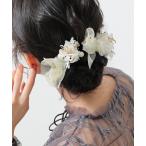 ドライフラワー パール チュール Uピン 7本セット パーティー ヘアアレンジ 結婚式 お呼ばれ オケージョン