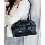 ショッピング韓国 ショルダーバッグ バッグ ダブルポケットロングハンドルPUバッグ レディース