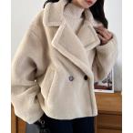 ブルゾン アウター 「Eclat one」テディボア ショート Pコート ジャケット レディース