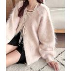 カーディガン 「apres jour clair」シャギーレースアップニットカーディガン「ZOZOTOWN限定アイテム」 レディース