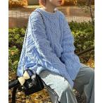 ニット セーター モンスターケーブルニットプルオーバー レディース