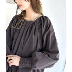 ブラウス シャツ チャイナボタンが旬を先取り♪前後2wayリボン使いタックブラウス（長袖） レディース