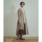 ノーカラーコート コート シルエットが美しいリバーロングコート レディース