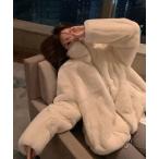 コート アウター HALEY PESCA/もこもこボリューム フェイクファーコート レディース