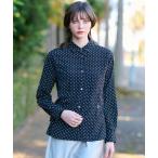 ブラウス シャツ 「大人カジュアル/洗える」ソフトレギュラーカラードットシャツ レディース