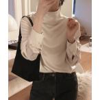 ショッピングサテン ブラウス シャツ ハイネックサテンギャザーブラウス レディース