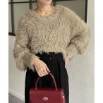 ニット セーター ショート丈ボリュームシャギーニット レディース