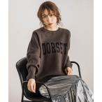 ニット セーター ロゴジャガードニット「手洗い可能」 レディース