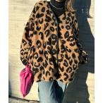 ジャケット ノーカラージャケット レオパード柄 ノーカラー ボアジャケット レディース メンズ