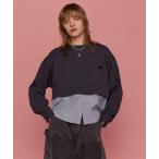 トレーナー スウェット Shirt Layered Crush Processing Sweatshirt/シャツレイヤードクラッシュスウェット