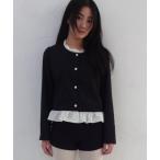 スーツ NO COLLAR FRILL JACKET / ノーカラーフリルジャケット レディース