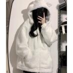 ショッピングモコモコ ブルゾン アウター WEGO/モコモコくまちゃんファーアウター/パーカー レディース