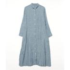 「nest Robe」 シャツワンピース - ブルー レディース