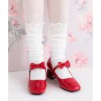 靴下 くしゅくしゅレースリブソックス レディース