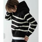 ショッピングＺＡＫＫＡ ニット セーター フードSetボーダーニットプルオーバー レディース