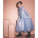 ドレス 「ANDRESD」piping tulle dress Aラインドレス マタニティ 妊婦 結婚式 二次会 同窓会 成人式 パーティードレス オ