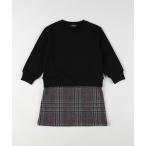 ショッピングコムサ ワンピース グレンチェック柄 ジャカードワンピース キッズ 子供服 女の子