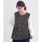 ベスト ジレ カットツイードペプラムジレ レディース