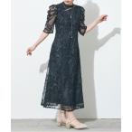 ドレス 「metoi」カッティング風フリンジ刺繍ワンピースドレス 結婚式 二次会 パーティー フォーマル オケージョン