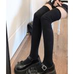 ショッピングニーハイ 靴下 リブ切り替えニーハイソックス レディース