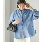 ショッピング洗濯機 ブラウス シャツ 「洗濯機可能」デニム 刺繍 オーバー シャツ レディース
