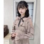 ワンピース ファーショルダーレース切替ワンピース
