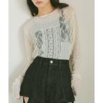 tシャツ レースパッチワークトップス レディース