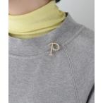 ショッピングイニシャル バッジ イニシャルパール調ブローチ