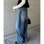 ジーンズ デニム デニムパンツ ワイドデニムカーブパンツ レディース