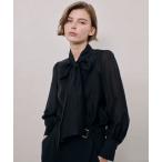 ブラウス シャツ オーガンザボウブラウス レディース