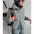 ニット セーター ダブルジップケーブル編