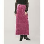 スカート クラッシュベロアロングスカート
