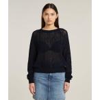 ニット セーター POINTELLE LIGHTWEIGHT KNITTED SWEATER/シースルーロゴニットセーター レディース