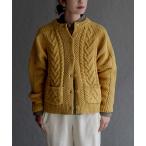 カーディガン アランスタイル ニットカーディガン レディース