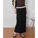 スカート カットリブイージーナロースカート / サイズ展開あり