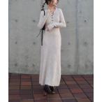 ワンピース henley neck long rib dress /ヘンリーネック ロング リブ ワンピース
