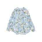 ショッピングローズ ブラウス シャツ ホワイトローズプリントフードブラウス レディース