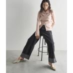 ジーンズ デニム デニムパンツ ロールアップヘムワイドデニムパンツ レディース