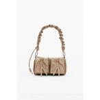 ハンドバッグ ミニハンドバッグギャザーハンドル×リボンポケット ガーリー