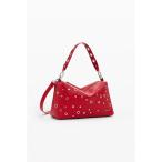 ショッピングスタッズ ハンドバッグ カラフルスタッズショルダーバッグ レッド