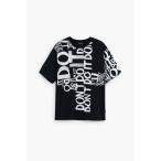 tシャツ 「Don't」タイポグラフィーTシャツ ブラック メンズ