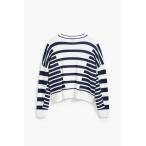 ショッピングボーダー ニット セーター ワイドボーダープリント軽量スウェットシャツ レディース