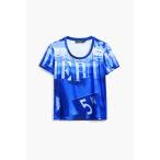 tシャツ サインプリント半袖クルーネックTシャツ レディース