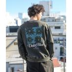 トレーナー スウェット フラワーバックプリント長袖Tシャツ メンズ レディース