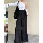 パンツ ストライプワイドパンツ レディース