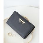 財布 ロゴプレート　ラウンドファスナー折財布 レディース