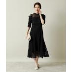 ワンピース 「結婚式・パーティに」レース×ラメシアーワンピース「ドレスコレクション」